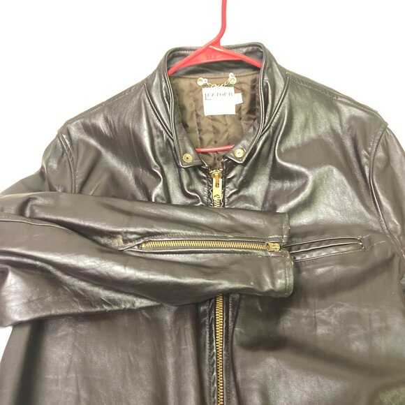 Other - Vintage 1960s Brown Leather Cafe Racer Motorcycle Jacket